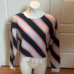 Mongo Striped Pink and Green Sweater